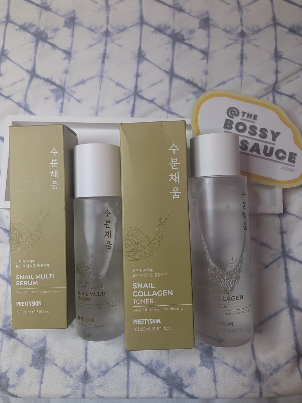 🌸 PrettySkin Snail Mucin Multi Serum + Snail Collagen Toner Duo NWT